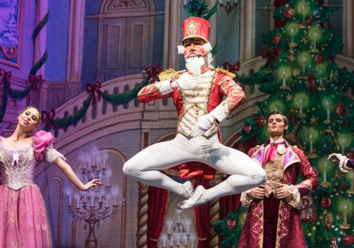 Ballet dancer dressed as the Nutcracker in the Nutcracker! Magical Christmas Ballet at the Pasadena Civic Auditorium.